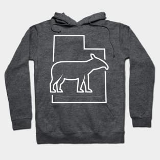 Utah Horse - tapir (white outline) Hoodie